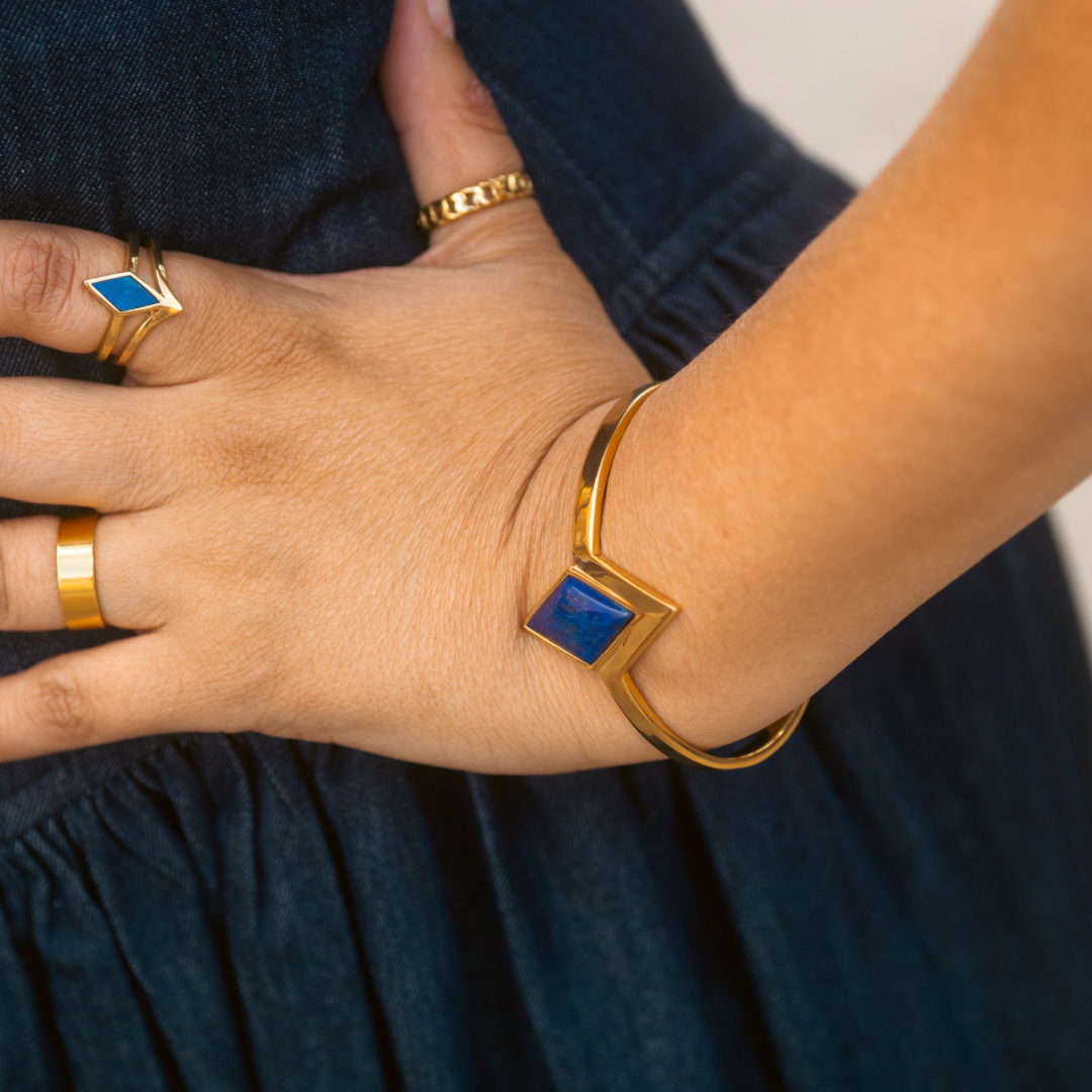 Cosmos Lapis Lazuli Gold Ring