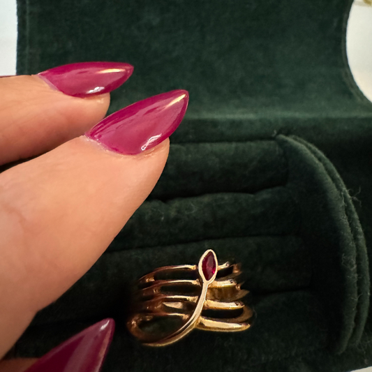 Vintage Leaf Ring