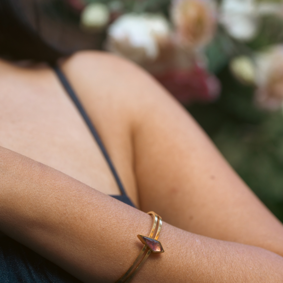 Cotton Skies Amethyst Gold Bracelet