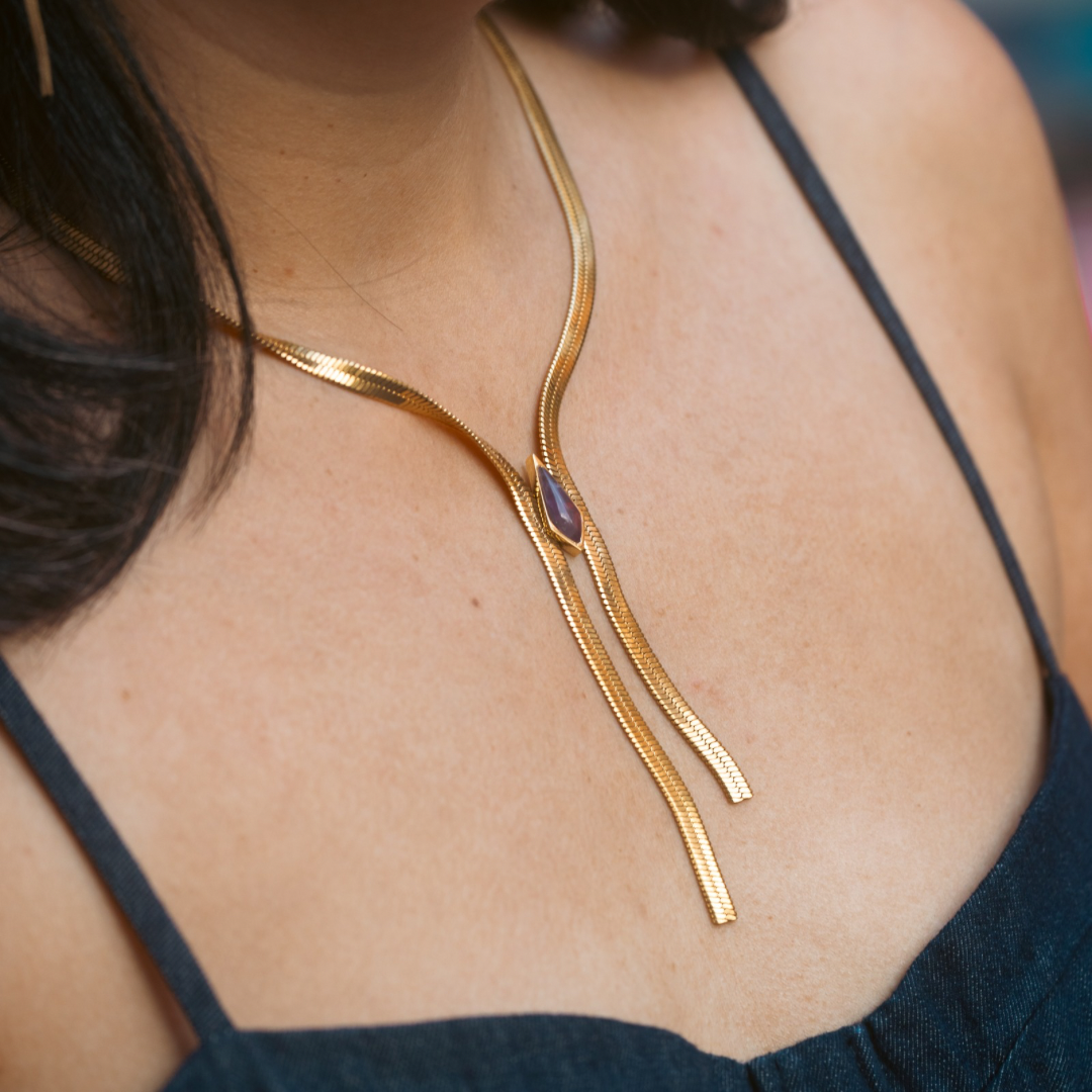 Dreamscape Amethyst Gold Necklace