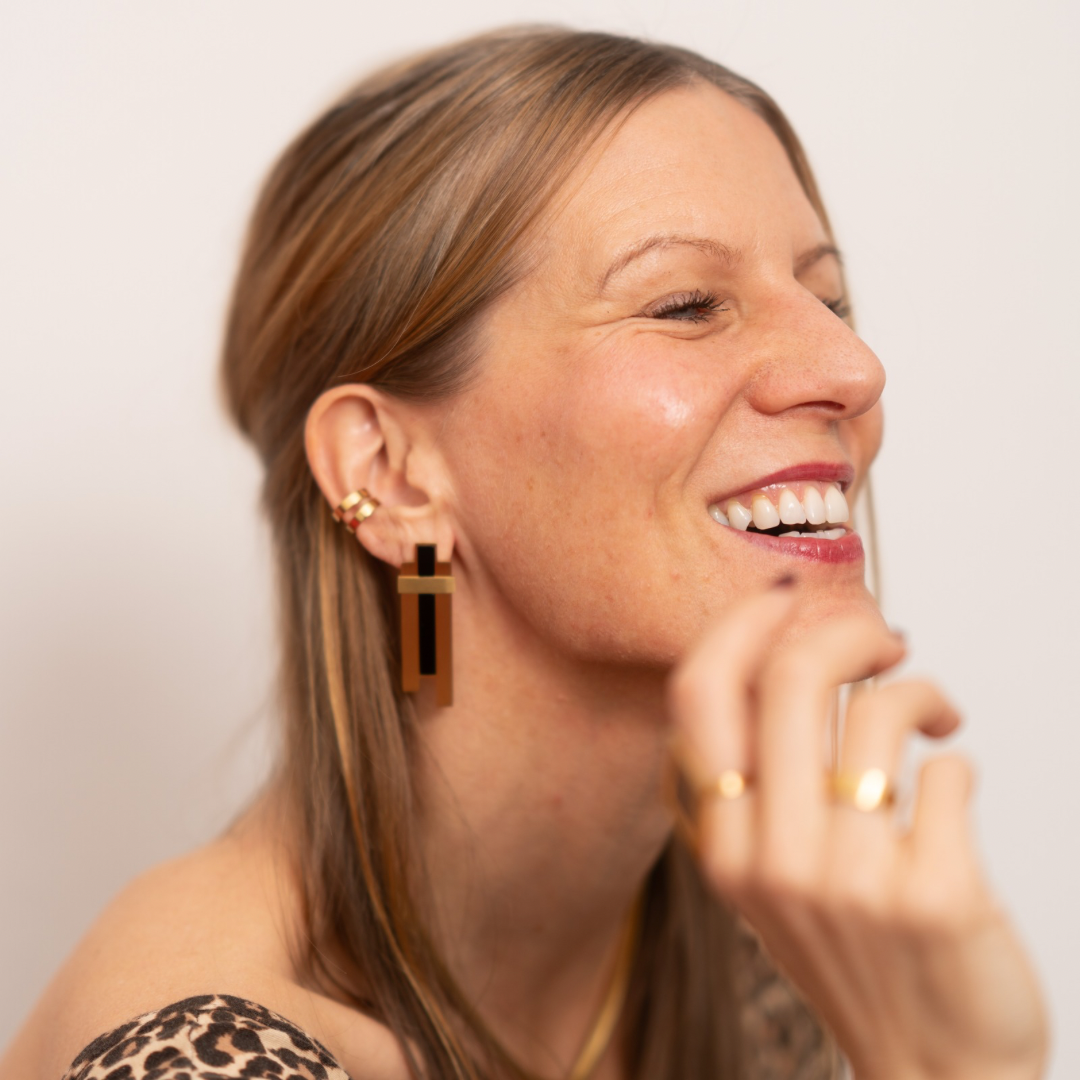 Nightcrawler Black Onyx Gold Earring