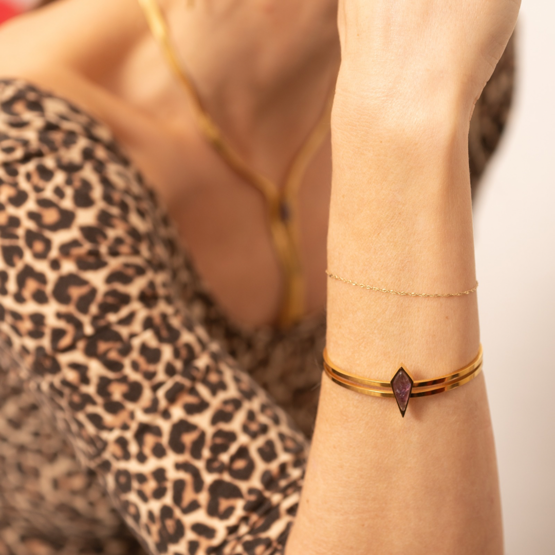 Cotton Skies Amethyst Gold Bracelet