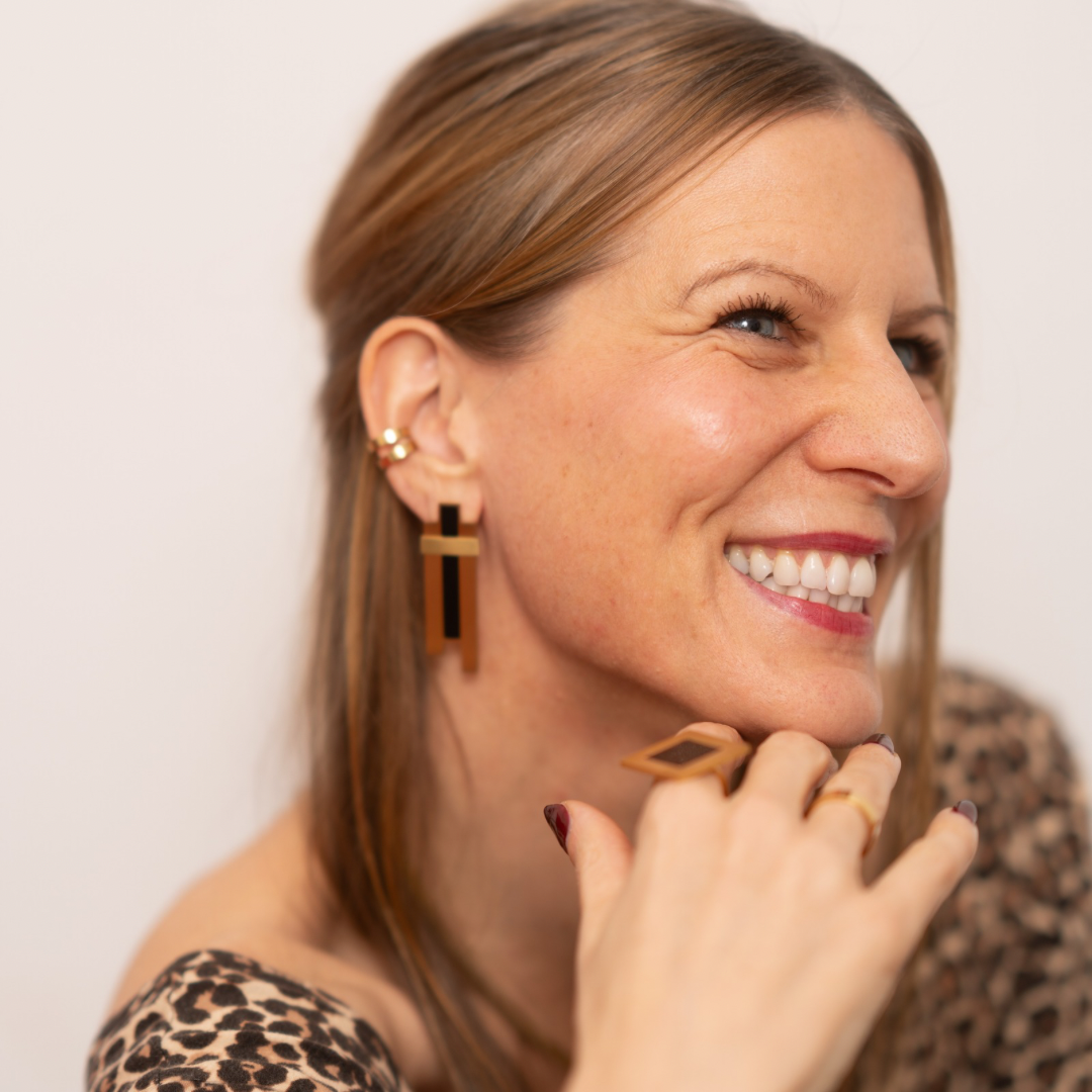Nightcrawler Black Onyx Gold Earring