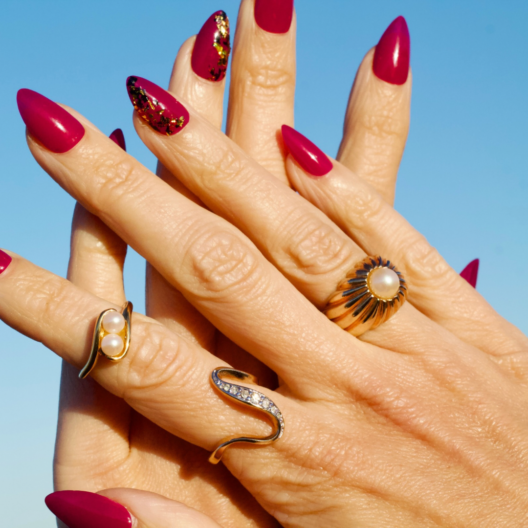 Vintage Two Pearls Ring