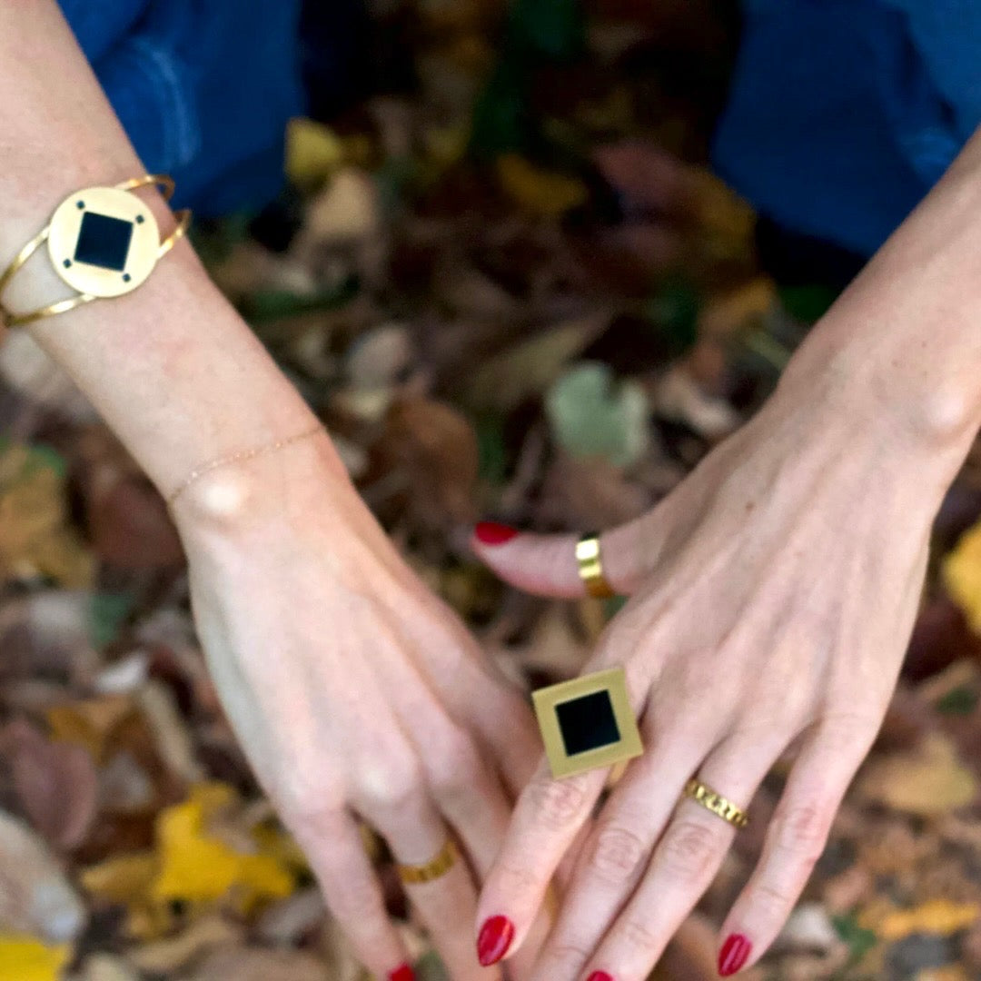 Hero Black Onyx Gold Bracelet