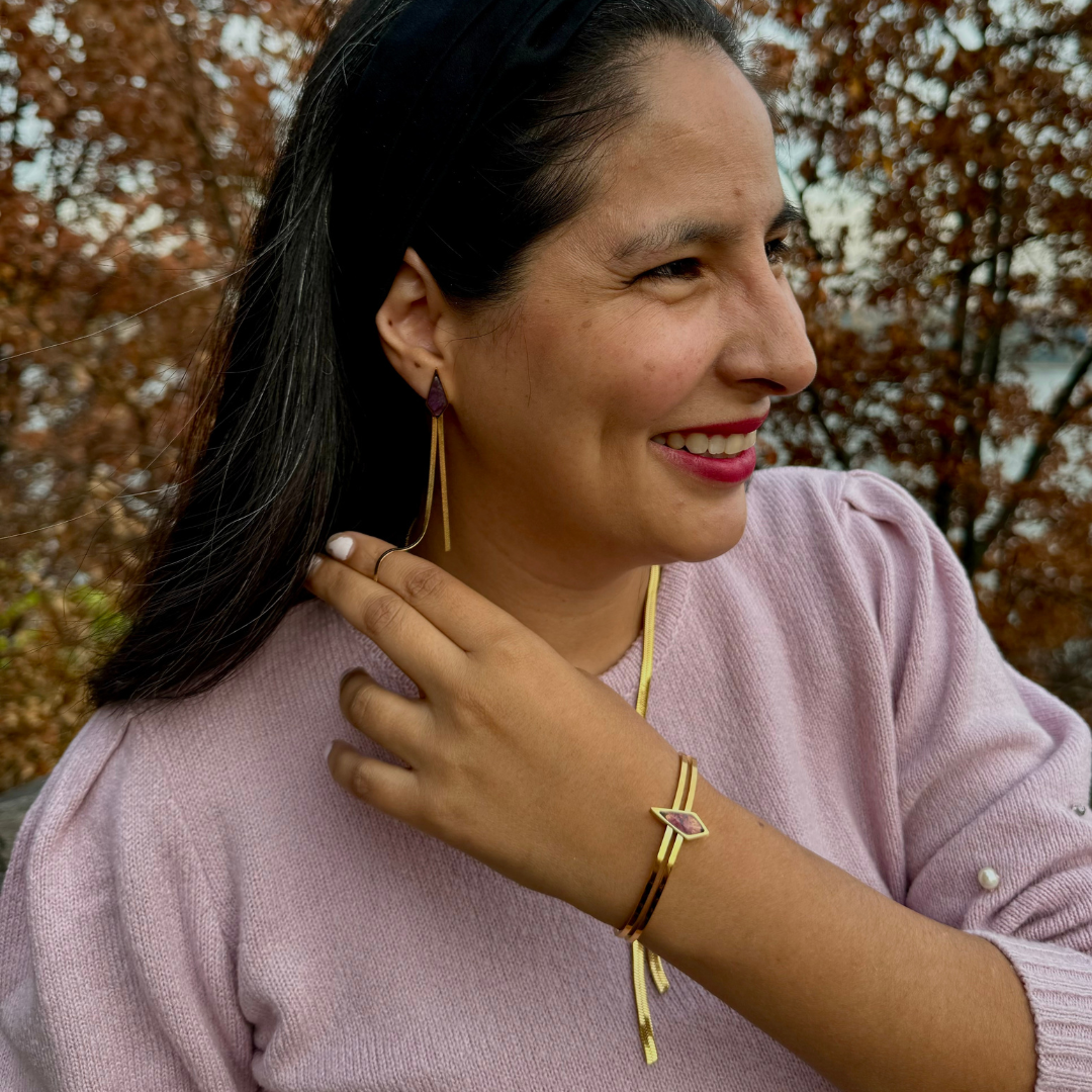 Cotton Skies Amethyst Gold Bracelet