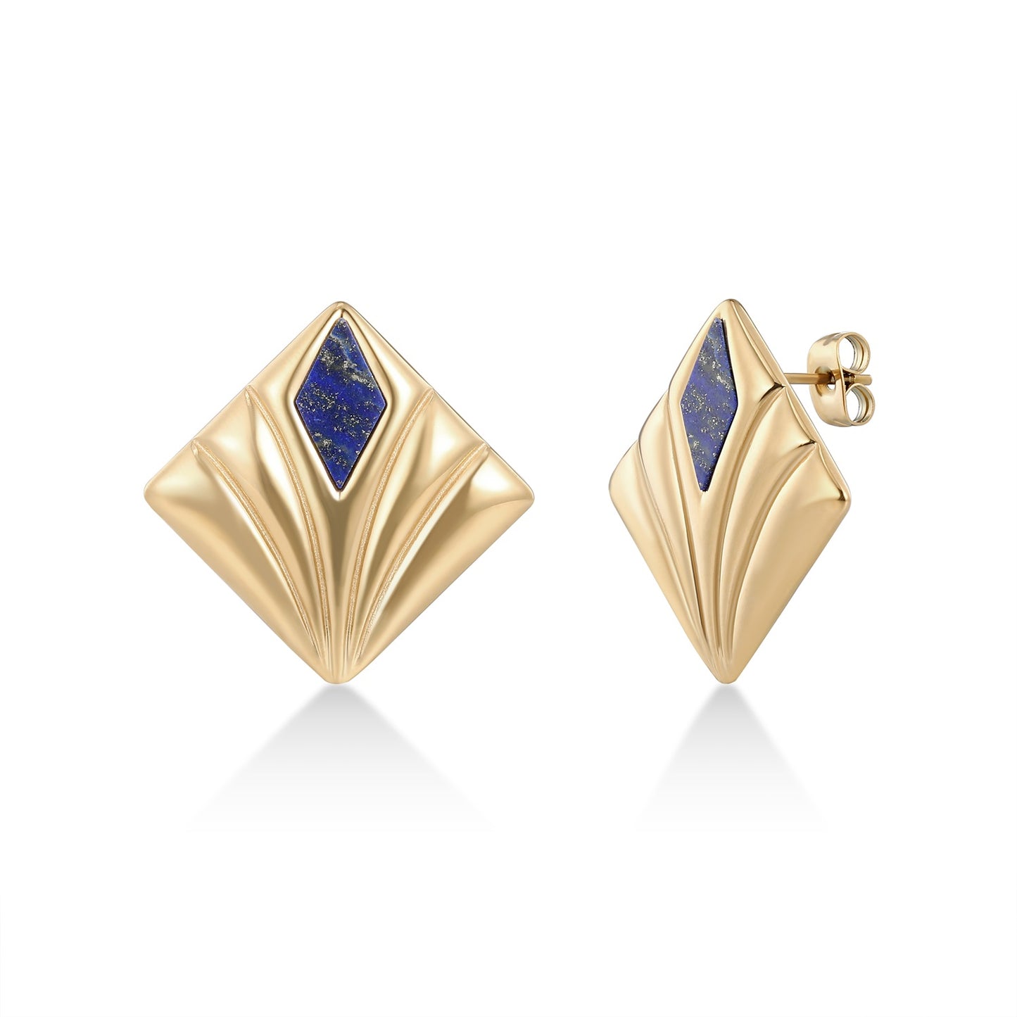 Moonbeam Lapis Lazuli Gold Earring