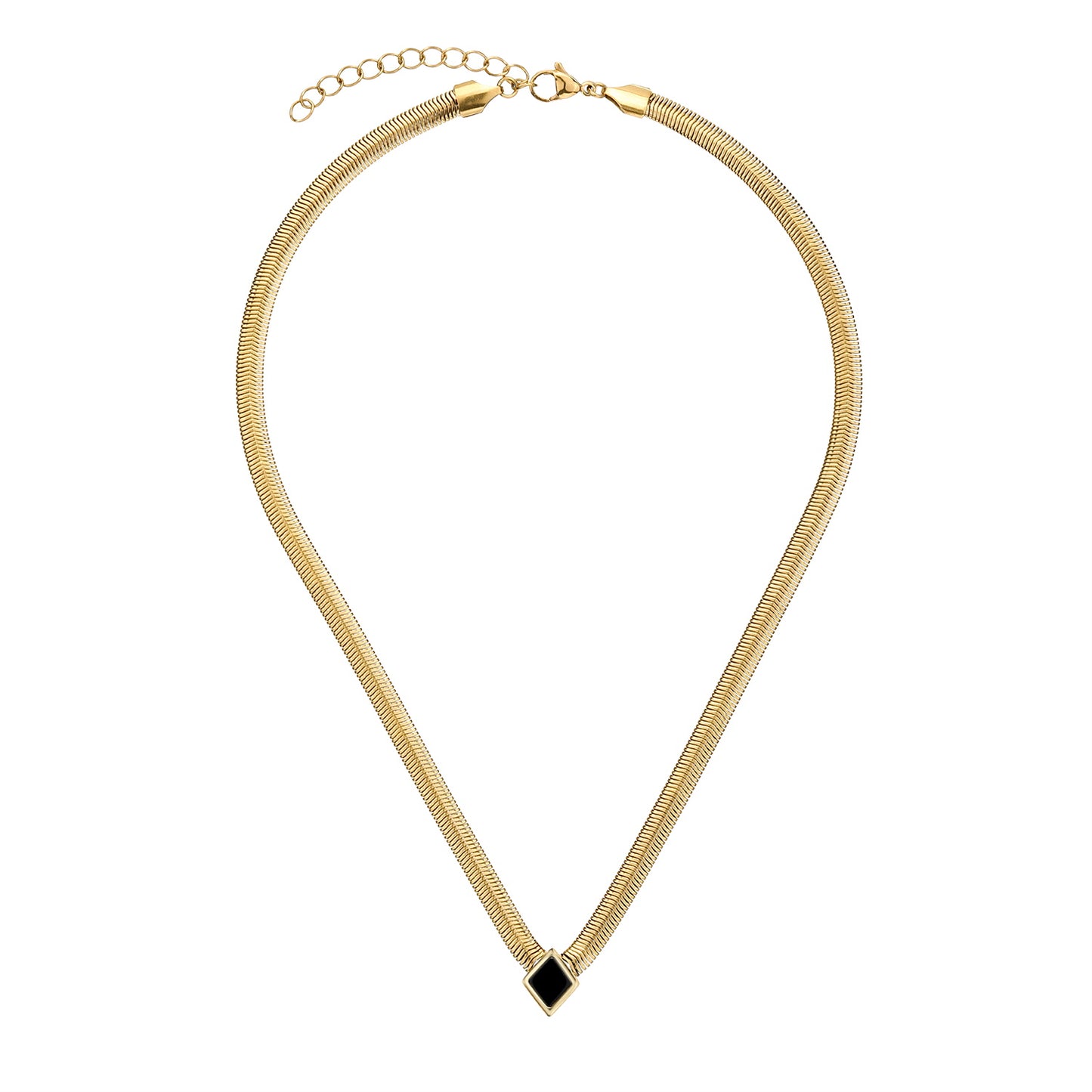 Luna Black Onyx Gold Necklace