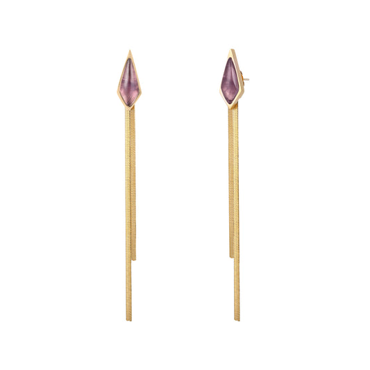 Violet Whispers Amethyst Gold Earring