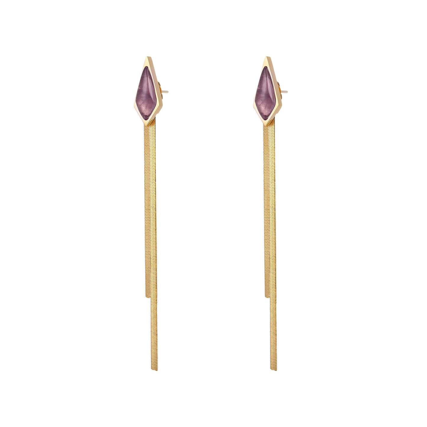 Violet Whispers Amethyst Gold Earring