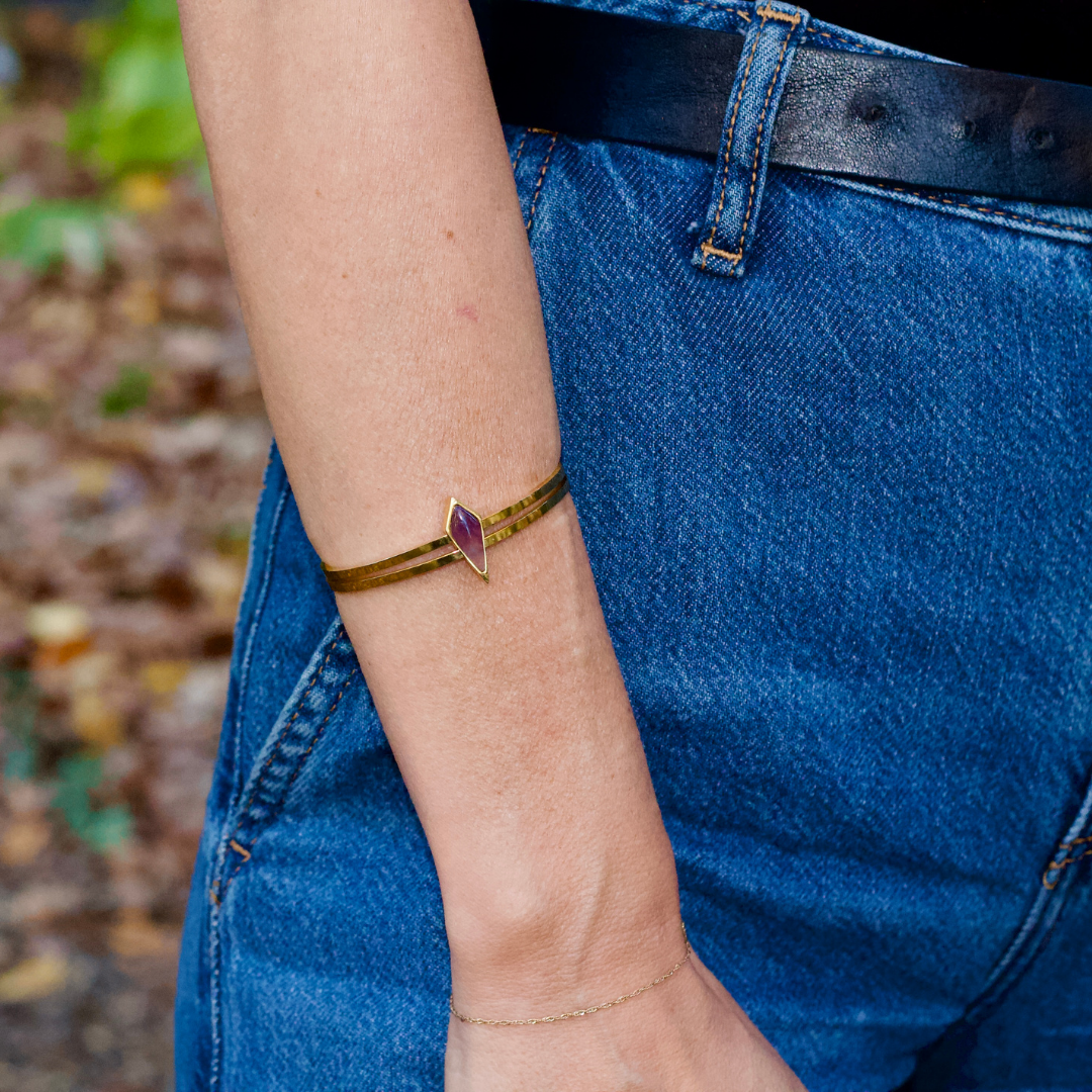 Cotton Skies Amethyst Gold Bracelet