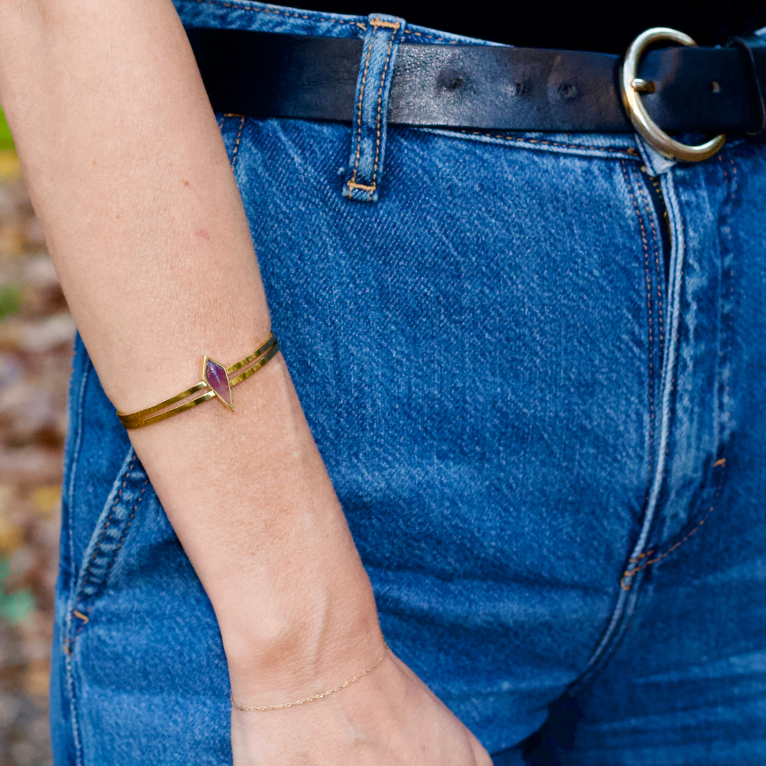 Cotton Skies Amethyst Gold Bracelet