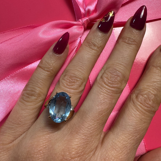 Vintage Aqua Cocktail Ring