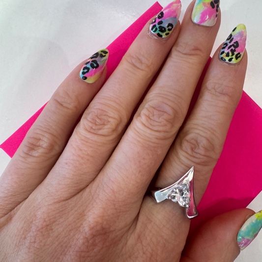 Vintage Silver Ring Chevron